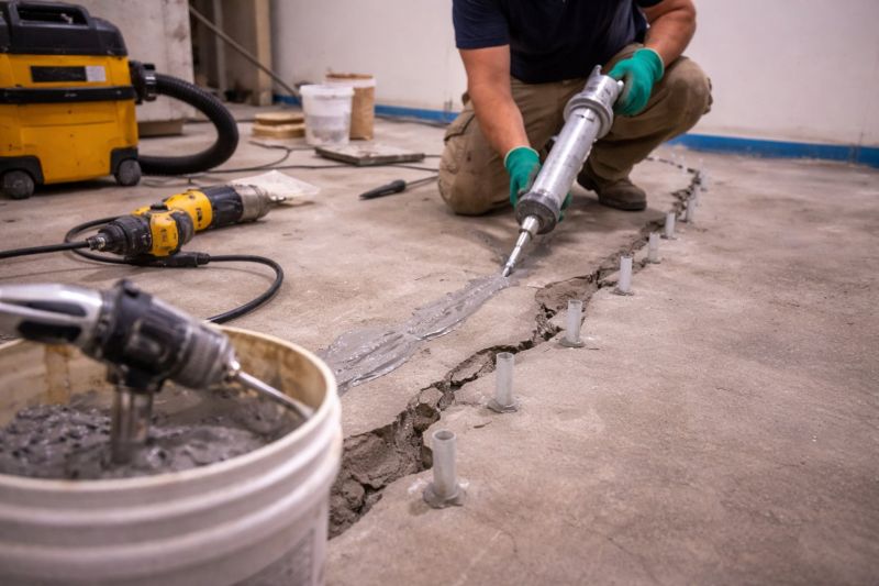 Cracked Basement Floor Repair in Clemson, SC