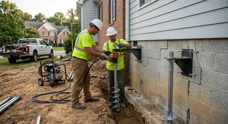 Helical Piers Installation in Clemson, SC